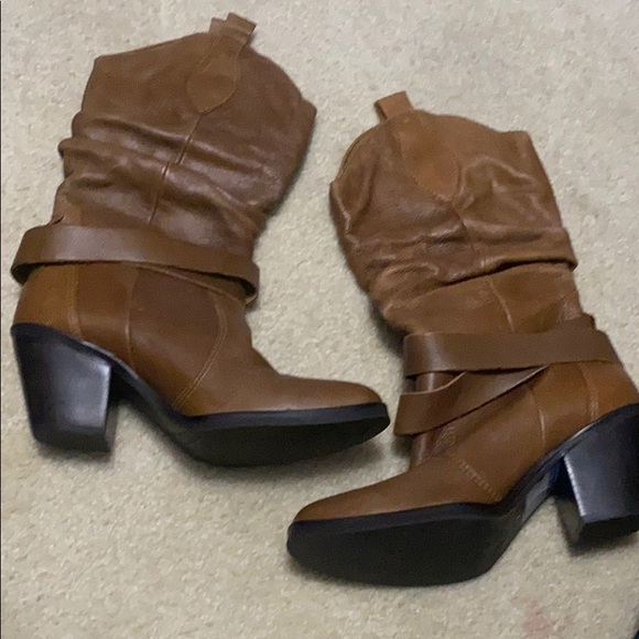 Shoes - NWOT- Brown Leather Heeled Boots
